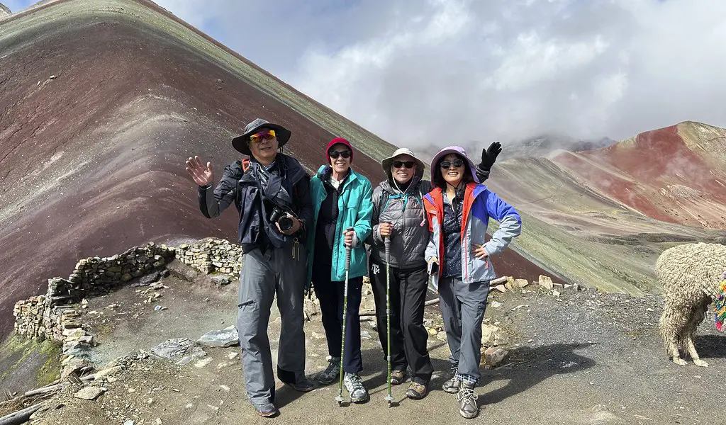 Family tourist Rainbown Mountain